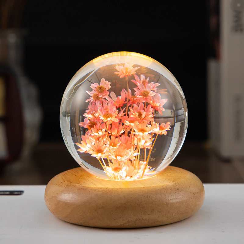 Flower Crystal Ball Lamp